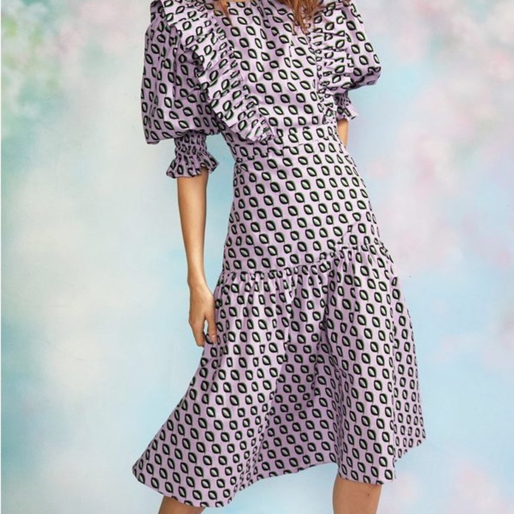 Cynthia Rowley Campbell Ruffled Cotton Midi Dress
